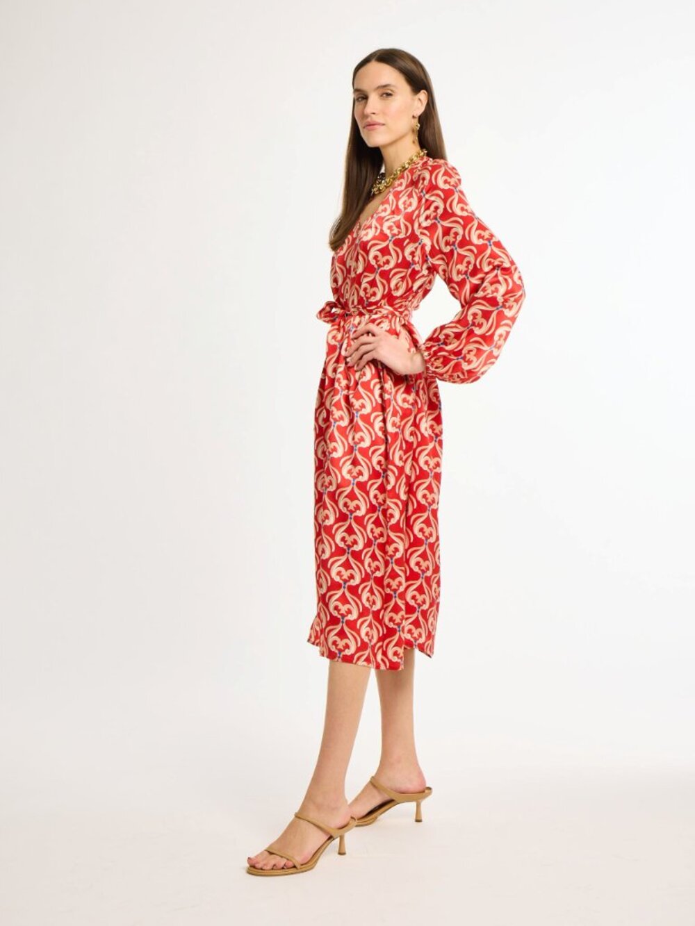 NWOT Silk Eleanor Leftwich Kendall Dress in Grand Baroque Pattern, XS - Picture 2 of 3